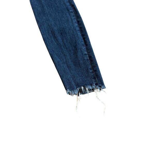 Good American Good Legs Skinny Jeans Frayed Hem Dark Blue Stretch Size 00 24 - Picture 8 of 11